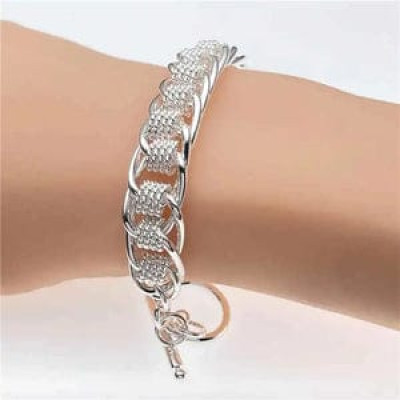 Sterling Silver Round Mesh Bracelet - Women